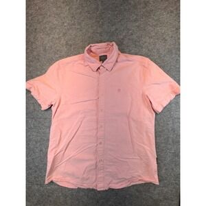 Peter Werth Mens XL Pink Short Sleeve Button Down Shirt Church PTK04180 Cotton